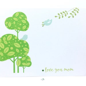 Muttertagskarte, Happy Mother es Day, Love You Mom Karte, Mama Love Karte, Botanische Muttertagskarte