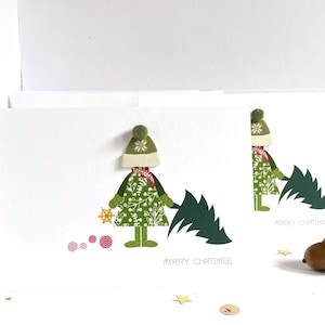 Personalisierte Weihnachtskarte für kleine Tochter, Nichte, Enkelin, Einzigartige Weihnachtskarten, Besondere Weihnachtskarte für kleines Mädchen ** 3D **