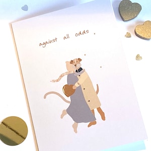 Carte drôle de Saint-Valentin, carte amour haine, humour, blague, amour de couple chat et chien, anniversaire, contre toute attente carte drôle, défauts d'amour