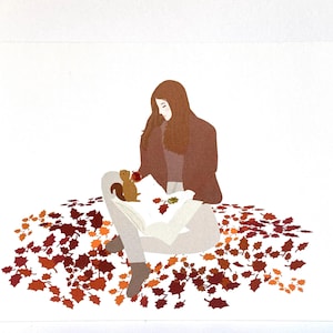 Carte d'anniversaire personnalisée, carte d'anniversaire d'automne, pour l'anniversaire de la meilleure amie, fille, sœurs, carte d'anniversaire pour amoureux des plantes, carte pour amoureux des animaux