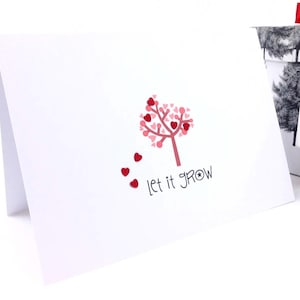 Biglietto di San Valentino per il primo giorno, Biglietto con l'albero dell'amore per fidanzato/fidanzata, Biglietto per il primo giorno di San Valentino, Lascialo crescere, Biglietto con l'albero dell'amore per marito/moglie