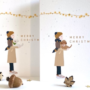 Gepersonaliseerde kerstkaarten hond en baasje, kerstkaart hond moeder, kerstkaart huisdier. Kerstkaart voor alle hondenrassen. Hondenliefhebberskaart