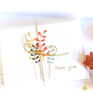 Thank You Card, Botanical Thank You, Greenery Thank You Card, Floral thank you card, Wedding Thank you, Colourful branches