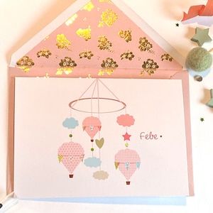 New Baby Announcement . Baby shower Invitation . New Baby Card . Congratulations New Baby Card . Baby Hot Air Balloon Invitation