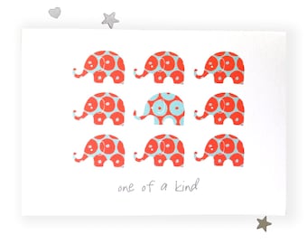 One Of A Kind Love Card, Original Modern Anniversary Card, Valentines Card For Husband, Wife,  Girlfriend, Boyfriend, Card For Her, Him
