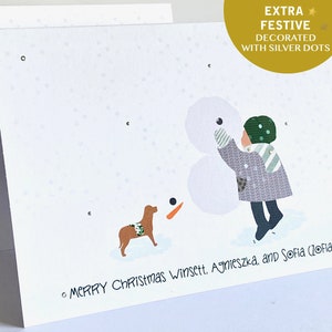 Benutzerdefinierte kleine Mädchen Weihnachtskarte, Schneemann Weihnachtskarte, personalisierte Weihnachtskarte für Tochter, Weihnachtskarte für Nichte, Enkelin