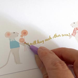 Tarjeta de aliento, tarjeta de apoyo y aliento, tarjeta de amor, tarjeta de "te extraño", tarjeta de amistad para brindar apoyo, tarjeta de abrazos, tarjeta de ratones lindos