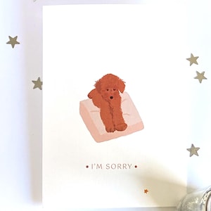 Cockapoo Karte, es tut mir leid Karte, Entschuldigung Karte vom Hund, süße Hunde-Liebhaber-Karte, verzeih mir Karte, süße Hundekarte, Karte für Hund Papa, Karte für Hund Mama