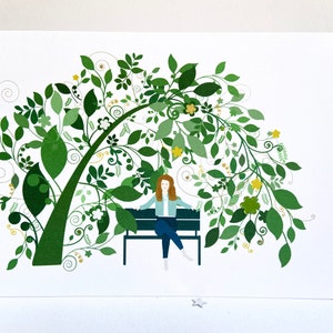 Carte d'anniversaire botanique personnalisée - Personnalisée - Carte de voeux pour un amoureux du jardin - Carte inspirée de la nature faite main pour elle - Carte pour amoureux des plantes