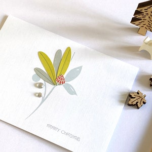 Elegante biglietto di Natale/biglietto di Natale scandinavo/biglietto di Natale botanico speciale/biglietto di Natale minimalista/cartolina di fiori invernali