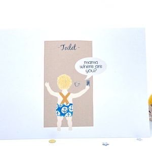 Funny Mother's Day Card . Mom's Life, Mom's Struggles While in the toilet. New Mom Funny Card . Mom of a toddler Card . Motherhood Card