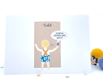 Funny Mother's Day Card . Mom's Life, Mom's Struggles While in the toilet. New Mom Funny Card . Mom of a toddler Card . Motherhood Card