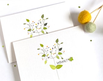 Thank You Cards, Floral Thank You Cards, Spring Flowers, Wildlflowers Thank You Card, Greenery Thank You Card, All languages!