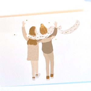 Biglietto di auguri per l'amicizia - Illustrazione di due amici - Perfetto per le migliori amiche o sorelle, biglietto per amici che si divertono, biglietto di Galentines