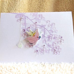 Tarjeta de felicitación de hadas hecha a mano – Tarjeta de hadas 3D – Tarjeta de fantasía para niñas – Tarjeta de cumpleaños original – Interior en blanco – Regalo de bosque encantado