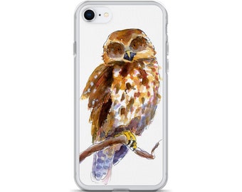 Ruru  Owl iPhone Case | Watercolor |  iPhone 13 iPhone 12, iPhone 11, 11 Pro, 11 Pro Max, 7 Plus/8 Plus, 7/8, SE, X/XS, XR, • Cute