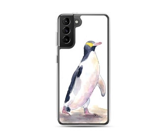 Yellow Eyed Penguin Phone Case | Watercolor Phone Case - S10 / S10+ / S10e / S20 / S20 Plus / S20 Ultra |  NZ art / New Zealand kiwi bird