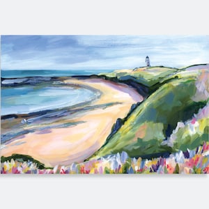 Catlins New Zealand Lighthouse Art Print: Coastal Landscape Giclée Poster