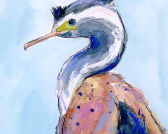 Impresión de arte tikitiki de Shag Kawau manchado