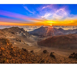 Aluminum/Canvas Fine Art print of sunrise at Haleakala National Park in Maui titled &quot;Haleakala&quot;