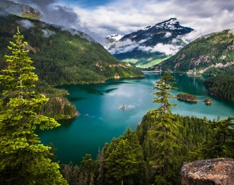 Diablo Lake Photo Print, North Cascades National Park, Washington Wall Art Metal or Canvas