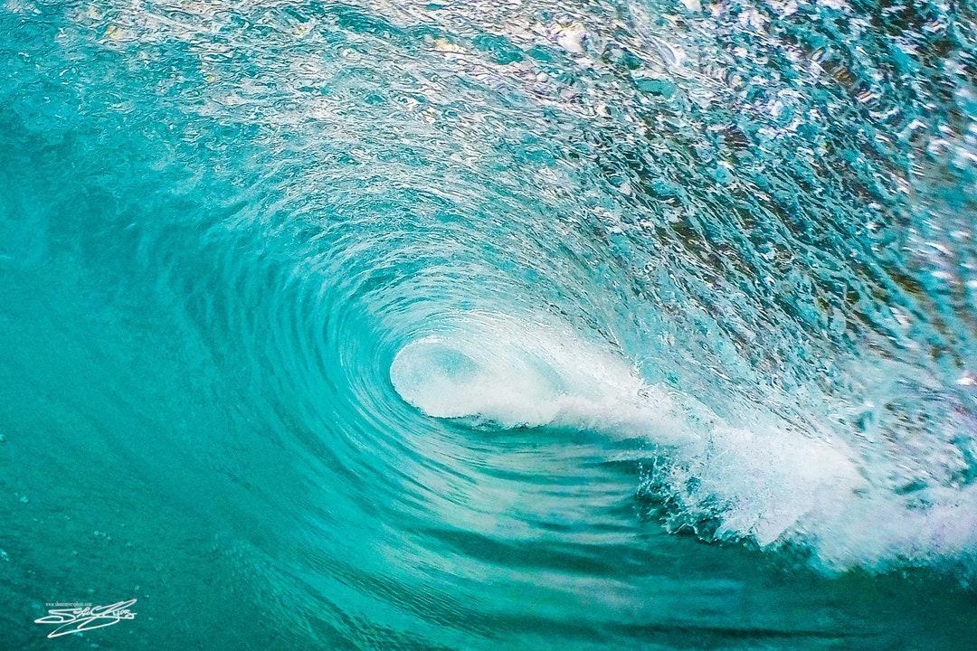 thumbnail image 2 of Large Surf Poster – 24x36 Wave Barrel – Rob Machado Tahiti Ocean Art – GAS 2 of 6