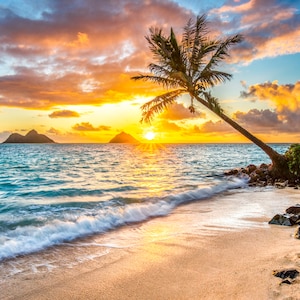 Beautiful Hawaiian Sunrise Fine Art Print titled "Kaʻōhao" on 5"x7", 8"x10", or 11"x14" White or Black Mat