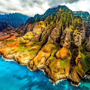 Aluminum/Canvas Fine Art print of the Na Pali Coast in Kauai titled "Na Pali Coast"