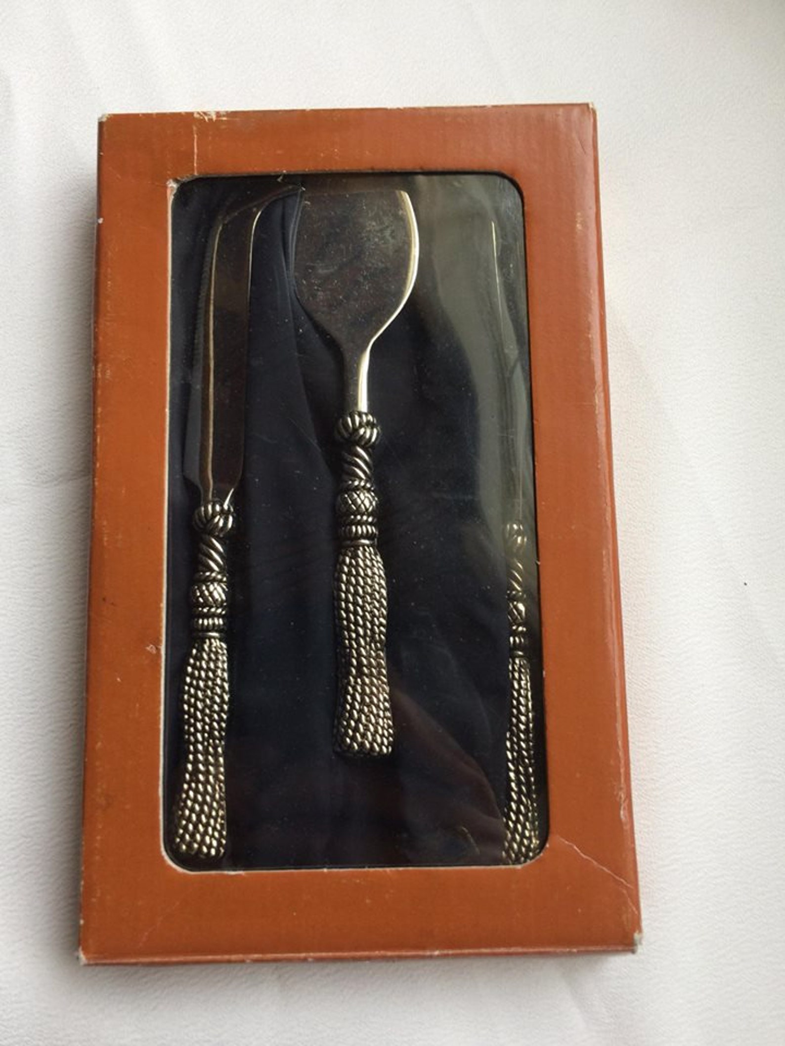 SILEA Tassel Pattern cheese flatware set of fork knife and Etsy