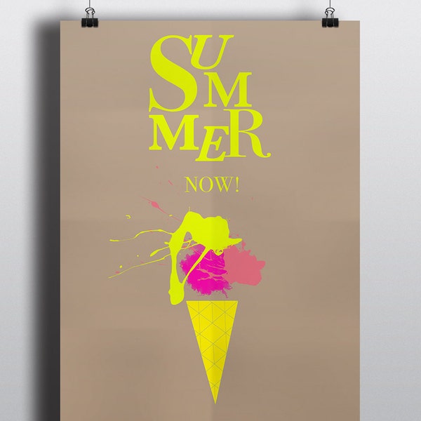 Typographic Art Print Poster ''Summer Now''