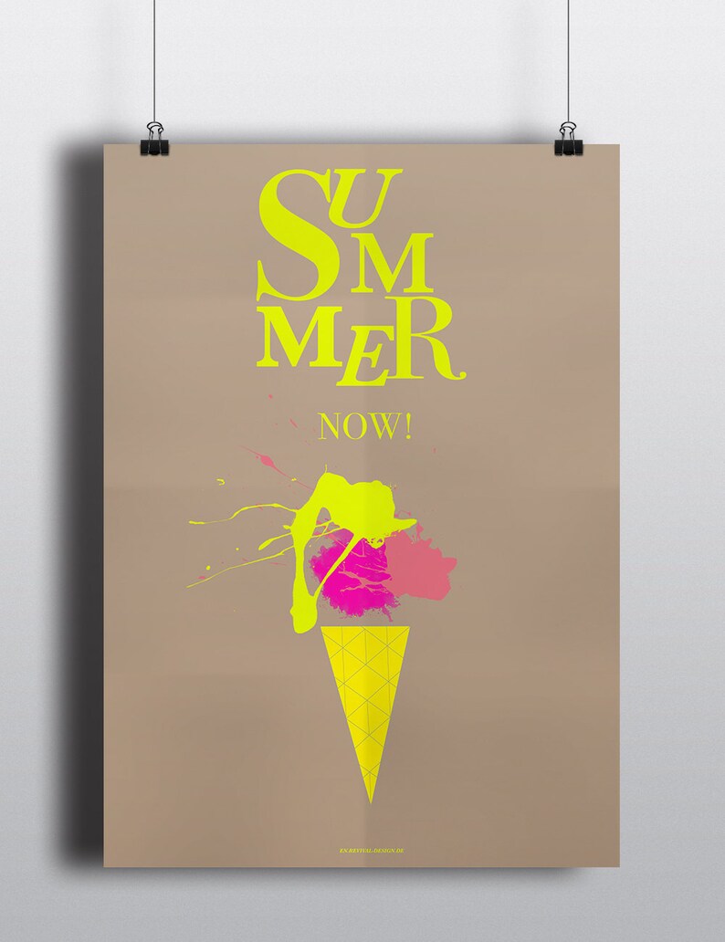 Typographic Art Print Poster ''Summer Now'' image 1