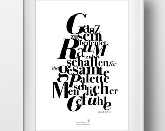 Typographie Zitat Kunstdruck Poster Inspiration