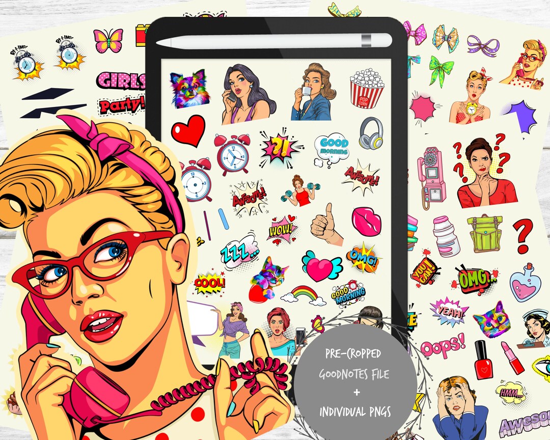 POP ART Digital Planner Stickers for Goodnotes/ iPad Stickers ...