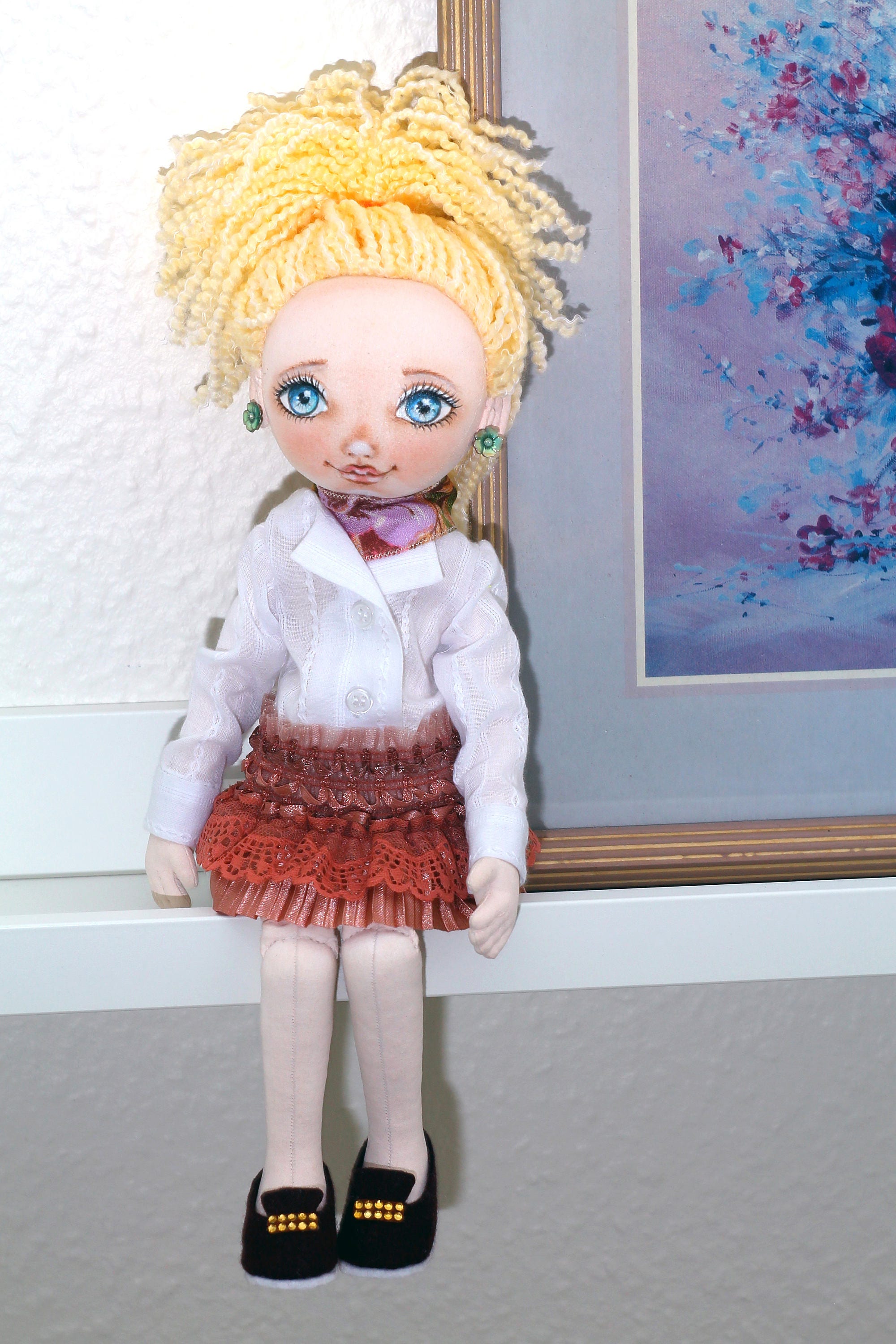 Textile Doll Rag Doll Fabric Doll Cloth Doll Art Doll Etsy