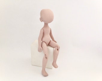 Blank doll bodies flexible knees - textile doll