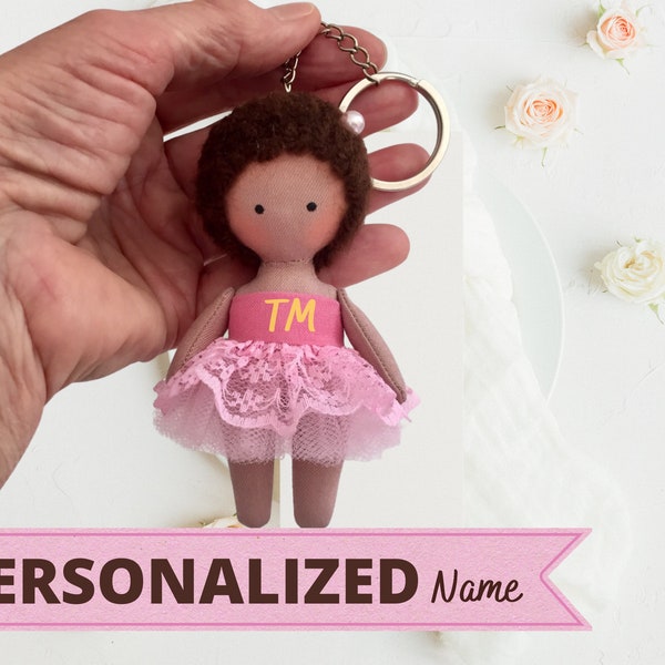 Custom key chain jr bridesmaid gift personalized doll