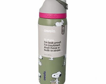 Owala Snoopy 32oz Water Bottle, Peanuts Insulated Bottle, Stainless Steel Tumbler, Leakproof Travel Flask, Cute Snoopy Gift for Dog Lovers