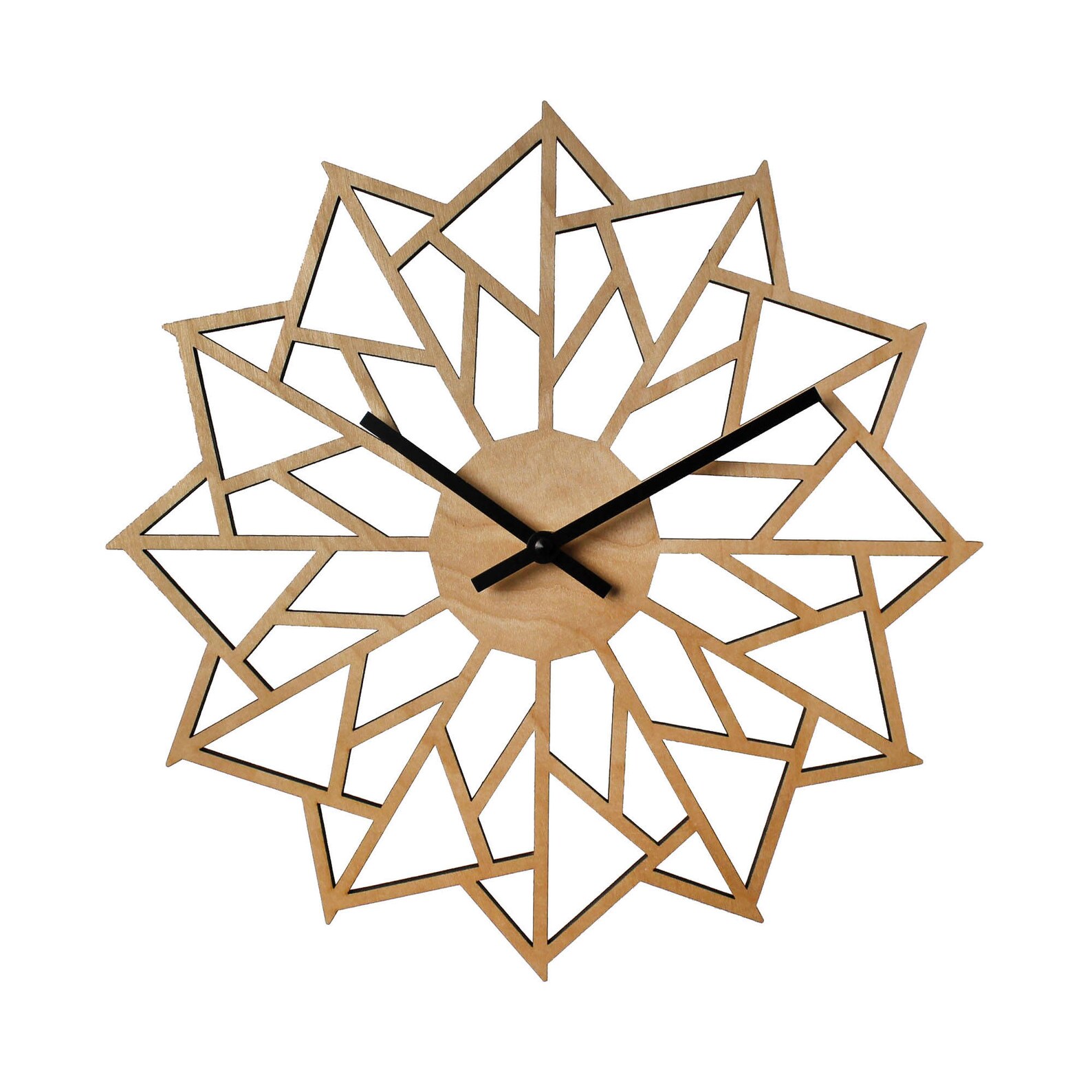 12 Pinwheel Clock Geometric Wall Clock Modern Wall Clock Etsy