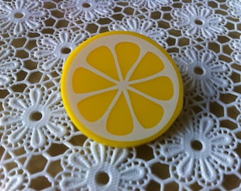 Lemon brooch or badge // Made in Rotterdam