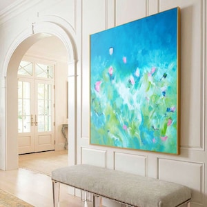 Windermere Sky Abstract Fine Art Print, White Interior Design, Teal Green Home Decor, UK Artist