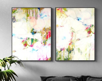 White Gold Abstract Set of Fine Art Prints,  Embellished Wall Art