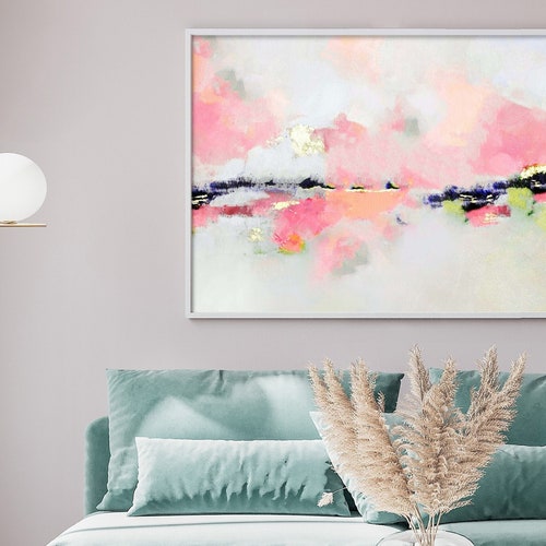 Embellished White & Gold Leaf Abstract Print Unique Canvas Etsy UK