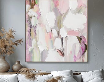 Blush White Textured Abstract Art Print: Pale Beige Home Decor, Silver Leaf