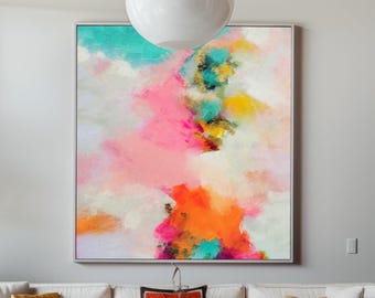 Miami Mango Fine Art Print: Abstract Gold Leaf Embellished Wall Art