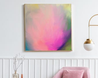 Pastel Blush Rose Fine Art Print, Modern Peach Abstract, Floral Interior Design, Home Decor, Pink Wall Art