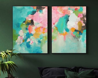 Suffolk Green Fine Art Print Set, Mint Green Aesthetic Home Office Decor, Beautiful Floral Wall Art, UK artist