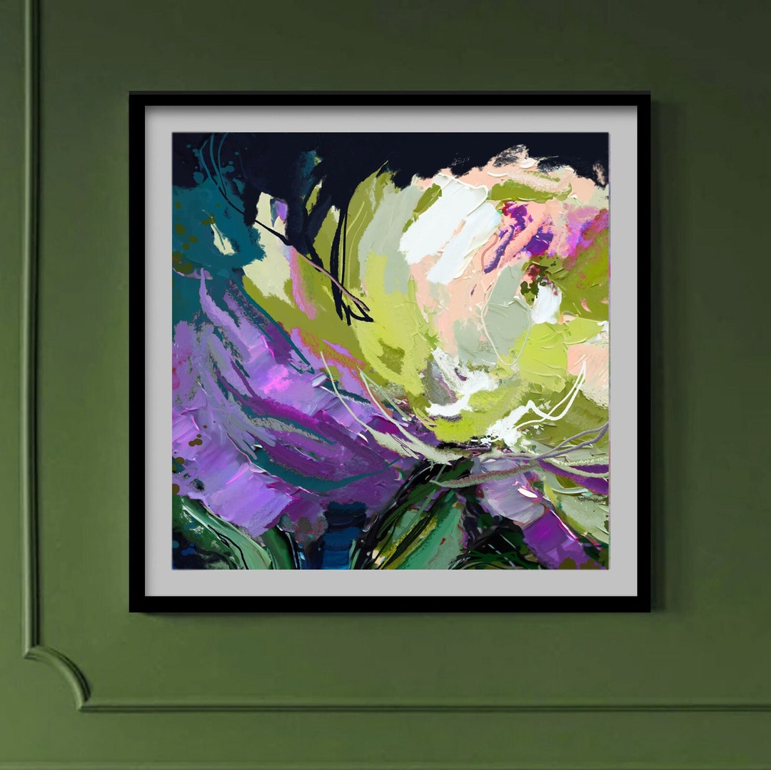Abstract Female Portrait Wall Art – Violet Bloom Reverie Canvas Print main image 1