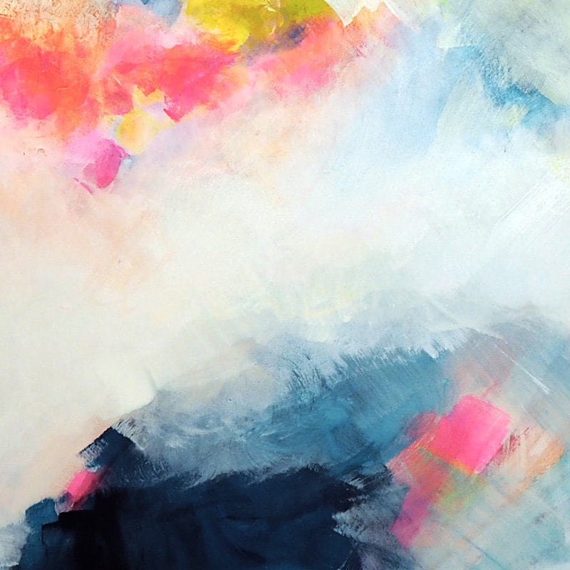 Blush Indigo Abstract Fine Art Print, Embellished Contemporary