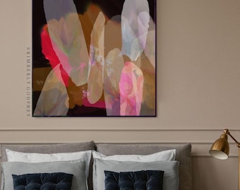 Sheer Jewel Quartz Abstract Fine Art Print, Warm Sepia Brown Floral Wall Art, Muted Bronze Decor, Surreal Stone, UK artist