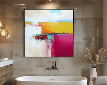 Plum Wine Abstract Art Print: Large White Wall Art, Interior Design